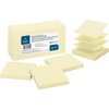 Business Source Reposition Pop-up Adhesive Notes - 3" x 3" - Square - Yellow - Removable, Repositionable, Solvent-free Adhesive - 12 / Pack
