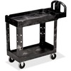 Rubbermaid Commercial HD 2-Shelf Utility Cart with Lipped Shelf (Small) - 2 Shelf - 500 lb Capacity - 4 Casters - 5" Caster Size - Resin - 39" Length 