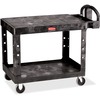 Rubbermaid Commercial 4525 HD 2-Shelf Utility Cart Flat Shelf (Med) - 2 Shelf - Push Handle Handle - 500 lb Capacity - 4 Casters - 5" Caster Size - Fo