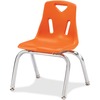 Jonti-Craft Berries Plastic Chairs with Chrome-Plated Legs - Orange Polypropylene Seat - Steel Frame - Four-legged Base - Orange - 1 Each