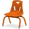 Jonti-Craft Berries Plastic Chair with Powder Coated Legs - Steel Frame - Four-legged Base - Orange - Polypropylene - 1 Each