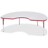 Jonti-Craft Berries Elementary Height Color Edge Kidney Table - Laminated Kidney-shaped, Red Top - Four Leg Base - 4 Legs - 72" Table Top Length x 48"