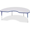 Jonti-Craft Berries Elementary Height Color Edge Kidney Table - Gray Kidney-shaped, Laminated Top - Four Leg Base - 4 Legs - 72" Table Top Length x 48
