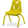 Jonti-Craft Berries Plastic Chair with Powder Coated Legs - Steel Frame - Four-legged Base - Yellow - Polypropylene - 1 Each