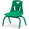 Jonti-Craft Berries Plastic Chair with Powder Coated Legs - Steel Frame - Four-legged Base - Green - Polypropylene - 1 Each