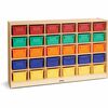 Jonti-Craft Rainbow Accents 30 Cubbie-trays Mobile Storage Unit - 30 Compartment(s) - 35.5" Height x 57.5" Width x 15" Depth - Durable, Non-yellowing 