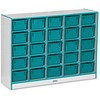Jonti-Craft Rainbow Accents Cubbie-trays Storage Unit - 25 Compartment(s) - 35.5" Height x 48" Width x 15" Depth - Laminated - Teal - Rubber - 1 Each