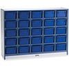 Jonti-Craft Rainbow Accents Cubbie-trays Storage Unit - 25 Compartment(s) - 35.5" Height x 48" Width x 15" Depth - Laminated - Light Wood - Blue - Rub