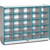 Jonti-Craft Rainbow Accents Toddler Single Storage - 35.5" Height x 48" Width x 15" Depth - Durable, Laminated - Teal - Rubber - 1 Each