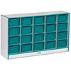 Jonti-Craft Rainbow Accents Cubbie-trays Storage Unit - 29.5" Height x 48" Width x 15" Depth - Laminated, Durable - Teal - Rubber - 1 Each