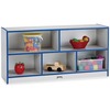 Jonti-Craft Rainbow Accents Low Open Single Storage Shelf - 29.5" Height x 48" Width x 15" Depth - Laminated, Durable - Blue - Rubber - 1 Each