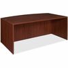 Lorell Essentials Series Bowfront Desk Shell - 70.9" x 41.4" x 1" x 29.5" - Finish: Laminate, Mahogany - Grommet, Modesty Panel, Durable, Adjustable F
