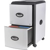 Storex Deluxe File Cabinet - 2-Drawer - 19" x 15" x 23" - 2 x Drawer(s) for File - Letter - Vertical - Lockable - Black, Aluminum - Brushed Black, Bru