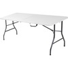Cosco 6 foot Centerfold Blow Molded Folding Table - Rectangle Top - Folding Base - 29.63" Table Top Width x 72" Table Top Depth - 29.25" Height - Whit