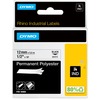 Dymo Rhino Permanent Poly Labels - 1/2" Width - Permanent Adhesive - Thermal Transfer - White, Black - Polyester - 1 Each - Easy Peel