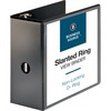 Business Source Basic D-Ring View Binders - 5" Binder Capacity - Letter - 8 1/2" x 11" Sheet Size - D-Ring Fastener(s) - Polypropylene - Black - Clear