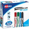 Avery&reg; Desk & Pen-Style Dry Erase Markers - Chisel Marker Point Style - Black, Blue, Green, Red - Assorted Barrel - 24 / Box