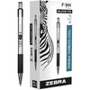 Zebra STEEL 3 Series F-301 Retractable Ballpoint Pen - Bold Pen Point - 1.6 mm Pen Point Size - Refillable - Retractable - Black - Stainless Steel Bar