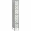 Safco Six-Tier Two-tone Box Locker with Legs - 18" x 12" x 78" - Recessed Locking Handle - Gray - Steel
