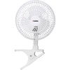 Lorell Clip-On Personal Fan - 152.4 mm Diameter - 2 Speed - Adjustable Tilt Head - 9.5" Height x 7.9" Width x 6" Depth - White