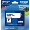 Brother P-Touch TZe Laminated Tape - Waterproof - 15/16" Width - Rectangle - Thermal Transfer - White - 1 Each - Grease Resistant, Grime Resistant, Te
