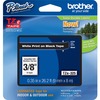 Brother P-touch TZe Laminated Tape Cartridges - 3/8" Width - Rectangle - White - Polyethylene Terephthalate (PET), Polyester Film - 1 Each - Water Res
