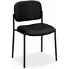 Basyx by HON Scatter Stacking Guest Chair - Black Fabric, Polyester Seat - Black Fabric, Polyester Back - Black Tubular Steel Frame - Four-legged Base