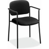 Basyx by HON Scatter Stacking Guest Chair - Black Fabric, Polyester Seat - Black Fabric, Polyester Back - Black Tubular Steel Frame - Four-legged Base