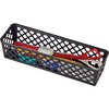 Officemate Supply Baskets - 2.4" Height x 10.1" Width x 3.1" Depth - Black - Plastic