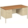 HON Metro Classic HP3262 Pedestal Desk - 60" x 30"29.5" - 5 x Box, File Drawer(s) - Double Pedestal - Square Edge - Finish: Putty