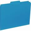 Business Source 1/3 Tab Cut Letter Recycled Top Tab File Folder - 8 1/2" x 11" - Top Tab Location - Assorted Position Tab Position - Blue - 10% Recycl