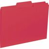 Business Source 1/3 Tab Cut Letter Recycled Top Tab File Folder - 8 1/2" x 11" - Top Tab Location - Assorted Position Tab Position - Red - 10% Recycle