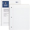 Business Source Wirebound College Ruled Notebooks - Letter - 100 Sheets - Wire Bound - 16 lb Basis Weight - Letter - 8 1/2" x 11" - White Paper - Stif