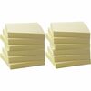 Business Source Yellow Adhesive Notes - 3" x 3" - Square - 100 Sheets per Pad - Unruled - Yellow - Self-adhesive, Removable - 12 / Pack