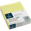 Business Source Glued Top Ruled Memo Pads - Letter - 50 Sheets - Glue - 16 lb Basis Weight - Letter - 8 1/2" x 11" - Canary Paper - 1 Dozen