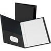 Business Source Letter Recycled Pocket Folder - 8 1/2" x 11" - 100 Sheet Capacity - 3 x Prong Fastener(s) - 2 Inside Front & Back Pocket(s) - Leathere