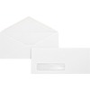 Business Source No. 10 Diagonal Seam Window Envelopes - Single Window - #10 - 4 1/8" Width x 9 1/2" Length - 24 lb - Gummed - Wove - 500 / Box - White