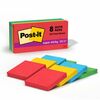 Post-it&reg; Super Sticky Notes - Playful Primaries Color Collection - 720 - 2" x 2" - Square - 90 Sheets per Pad - Unruled - Candy Apple Red, Sunnysi