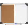 Lorell Combo Dry-Erase/Cork Board - 24" Height x 36" Width - Natural Cork Surface - Self-healing - Aluminum Frame - 1 Each