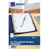 Avery&reg; A-Z Preprinted Tab Dividers - 12 x Divider(s) - A-Z - 12 Tab(s)/Set - 5.5" Divider Width x 8.50" Divider Length - 7 Hole Punched - White Pa