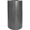 Genuine Joe Classic Cylinder Gray Waste Receptacle - 35 gal Capacity - Weather Resistant, Fire Proof, Leak Proof - 34" Height x 18" Diameter - Aluminu