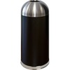 Genuine Joe 15 Gallon Dome Top Trash Receptacle - 15 gal Capacity - Durable, Powder Coated, Easy to Clean - 40" Height x 16.5" Diameter - Stainless St