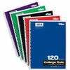 TOPS 3 - subject College Ruled Notebook - Letter - 120 Sheets - Wire Bound - Letter - 8 1/2" x 11" - 0.25" x 8.5" x 11" - Assorted Paper - Black, Red,