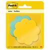 Post-it&reg; Super Sticky Die-Cut Notes - 150 x Assorted - 3" x 3" - Daisy - Yellow, Blue - Self-adhesive - 2 / Pack