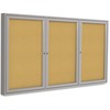 Ghent 3-door Enclosed Cork Bulletin Board - 48" Height x 72" Width - Natural Cork Surface - Self-healing, Shatter Resistant, Tamper Proof, Locking Doo