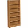 HON 1870 Series Bookcase | 6 Shelves | 36"W | Harvest Finish - 6 Shelf(ves) - 72.6" Height x 36" Width x 11.5" DepthFloor - Adjustable Shelf, Scratch 