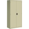Lorell Fortress Series Storage Cabinets - 36" x 18" x 72" - 5 x Shelf(ves) - Recessed Locking Handle, Hinged Door, Durable - Putty - Powder Coated - S