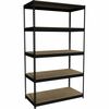 Lorell Riveted Steel Shelving - 5 Compartment(s) - 84" Height x 48" Width x 24" Depth - Heavy Duty, Rust Resistant - 28% Recycled - Black - Steel - 1 