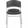 Iceberg CafeWorks Cafe Chairs, 2-Pack - Black Polyethylene Seat - Polyethylene Back - Powder Coated Steel Frame - Four-legged Base - Graphite - 2 / Ca