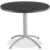Iceberg CafeWorks 36" Round Cafe Table - Melamine Round Top - Powder Coated - 1.13" Table Top Thickness x 36" Table Top Diameter - 30" Height - Assemb